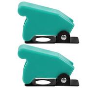 TINEASUR 12mm Toggle Switch Protective Dustproof Cover Green 2pcs Flip Cover Switch Guard Caps for Industrial Electrical Use Anti-accidental Activation