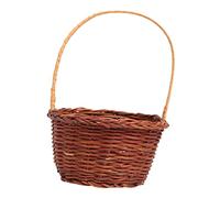 TINEASUR 1pc Handmade Weaving Mini Decorative Basket for Desktop and Home Decor Creative Light Brown Easter DIY Activity Prop Height for School and Nursery Use