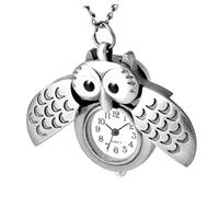 TINEASUR 1pc Retro Owl Pocket Watch Creative Vintage Design Detail for Decoration and Gifting Silver Finish for