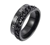 TINEASUR 1pc Stylish Rotatable Titanium Steel Unique Chain Design Creative Roman Numerals Jewelry for Weddings Engagements Anniversaries Parties