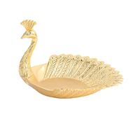 TINEASUR 1pcs Delicate Peacock Snack Plate Elegant Gold Fruit Dish for Home Decor for Serving Fruits Candy and Nuts at Parties Gatherings
