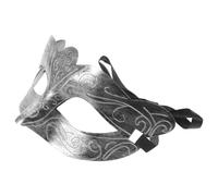 TINEASUR 1pcs Vintage Half Face Masks Costume for Men and Women, Silver Plastic with Unique Artistic Gr nd Roman Style, Sturdy for Themed Celebration and Dance Party Performance