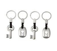 TINEASUR 2 Pairs Couple Keychain Car Keychain Car Keyring Holder Key Lock Tag Wallet Key Holder Backpack Keychain Key Holder for Car Keychains for Car Keys Key Fob Silver Metal