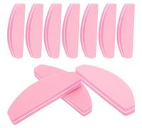 TINEASUR 20pcs Double-Sided Nail Files Buffer Block Set Pink Semi-Moon Shape Emery Boards for Manicure High Elasticity Sponge Nail Polishing Tools for Professional and Home Care