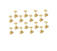 TINEASUR 25pair Gold Stainless Steel Ear Plug Earring Posts Flat Pad Stopping Accessories Earring Backs Jewelry Decor for Women Girls