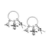 TINEASUR 2pcs Baseball Bat Ball Keychain Set Unique Graduation for Sports Lovers Stylish Zinc Alloy Keyring for Bags Backpacks Fun Accessory for Men Women