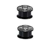 TINEASUR 2Pcs Black Ghost Head Ear Studs Cool Gothic Ear Expanders Non-allergic Auricle Jewelry for Party Fashion