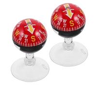 TINEASUR 2pcs Car Compass Lightweight Electronic Compass for Vehicle Dashboard with Night Vision Easy to Read Red Abs Plastic for Hiking and Cycling