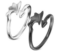 TINEASUR 2pcs Couples Matching Open Adjustable Promise for Men and Women Stylish Devil and Angel Design Versatile Fashionable Accessory for Any Occasion
