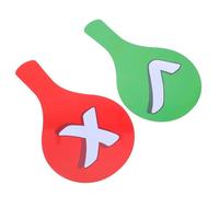 TINEASUR 2pcs Double-sided Classroom Interaction Paddle with Handle Design, Red Plastic Teacher Voting Paddle for Easy to Recognize and Read Student Responses in Classroom Teaching and Game