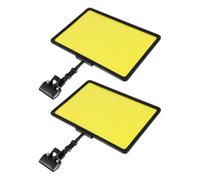 TINEASUR 2pcs Erasable Advertising Price Tags with Clip A4 Size Black Frame Price Board for Supermarket and Fresh Produce Display Yellow Paper for Retail
