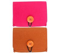 TINEASUR 2pcs Essential Oil Pouch Essential Oil Case Storage Felt Chemical Fiber Sleek Stylish Versatile Design Easy to Transport Travel Organization Bag