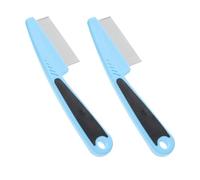TINEASUR 2pcs Fine Tooth Comb Set for Pet and Children Comfortable Use Stainless Steel and Plastic Material Hair Pick for Removing Dandruff and Foreign Objects from Hair