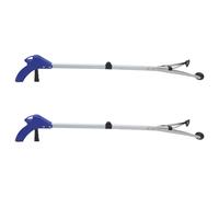 TINEASUR 2pcs Foldable Trash Grabber Reacher Tools with High Strength Elastic Clamp Aluminium Alloy Litter Picker Grabber for Outdoor Park Use, for Elderly and Wheelchair Users