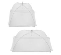 TINEASUR 2pcs Food Cover Mesh Dome Protectors for Kitchen and Restaurant Use, Material with Sturdy and Convenient to Take Design, Rectangle Round Shapes for Effective Food Protection