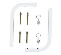 TINEASUR 2pcs Iron Projector Screen L-bracket White Metal Projector Screen Support with L-shape Design for Wall Brackets for Hanging on Brick Walls and Corners Compatible with Manual