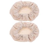 TINEASUR 2pcs Jar Cloth Cover Storage Caps Kitchen Bottle Covers Beige Cloth Washable Fits Storage Jar Replacement Lid for Household Fermentation Use 3.54x3.54x0.08in