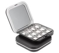 TINEASUR 2pcs Magnetic Empty Eyeshadow Palette with 12 Compartments and Iron Pans, Matte Black Makeup Holder for Eyeshadow, Blush, and Highlighter Storage, Portable Cosmetic Organizer