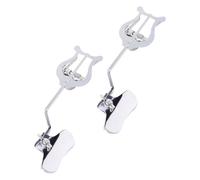 TINEASUR 2pcs Music Note Clips Trombone Sheet Music Clip Iron Score Holder Simple Design Silver Lightweight Not Easy to Deform Burr-free for Marching Band