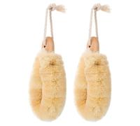 TINEASUR 2pcs Natural Sisal Body Scrub Brush Set for Powerful Cleaning Action and Portable Use, Made with Sisal Jute, Jute Rope and Wood, for Shower and Dry Skin Exfoliation