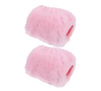 TINEASUR 2pcs Pink Plush Microphone Protectors Lightweight Mic Covers Compatible for Sennheiser Mk4 Mk8 with Artificial Wool Material Suitable for Ktv and News Interviews