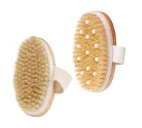 TINEASUR 2pcs Practical Bath Brush with Nylon Bristles and Plastic Handle, Wooden Shower Brush Set for Unclogging Pores and Cleaning Dirt, Suitable for Massage and Daily Body Care