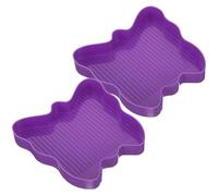 TINEASUR 2pcs Purple Small Gem Sorting Trays for Rhinestone Storage, Bead Dotting Tool Containers for DIY Gem Art Supplies and Mosaic Craft Organization