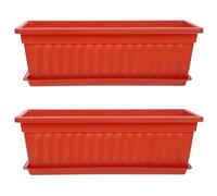 TINEASUR 2pcs Rectangular Plastic Planters for Indoor and Outdoor Use, Impact Resistant and Not Easy to Break, for Home Gardening with Succulents and Vegetables