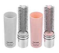 TINEASUR 2pcs Retractable Hair Brush Set for Travel, Lightweight Compact Portable Design with Anti-static Abs Material, round Shape for Women and Men, No Scalp Damage, for On-the-go Styling