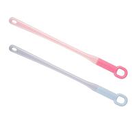 TINEASUR 2pcs Silicone Foot Scrubber for Shower with Long Handle, Gentle on Sensitive Skin and Effective Toe Gap Cleaning, Plastic Foot Scrub Brush Suitable for Injured and Pregnant Users