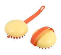 TINEASUR 2pcs Silicone Shower Brush Set with Massage Function for Promoting Blood Circulation and Skin Pressure Relief, Yellow Silicone Bath Brushes for Gentle Body Exfoliation and Daily