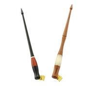 TINEASUR 2pcs Slanted Calligraphy Pen Holder Wooden Dip Pen with Detachable Brass Flange for Beginners and Professionals Comfortable Grip for English Writing Manga Drawing Comic