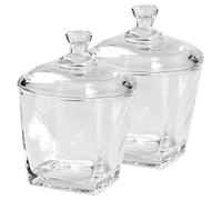 TINEASUR 2pcs Snacks Storage Cans Glass Cookie Container 260ml Food Jar Good Sealing Keeps Food Dry Simple Style Practical Storage for Candy Bars