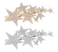 TINEASUR 2pcs Star Hairpins Hairpin Accessories Rhinestone Alloy Fashionable Delicate Design Easy to Match Will Not Hurt Hair for Daily Wear and Festival Party Hairstyle