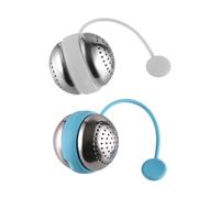 TINEASUR 2pcs Tea Infuser Tea Leaves Strainer Round Ball Stainless Steel Silicone Smooth Surface Easy to Clean Filter Brewing