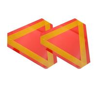 TINEASUR 2pcs Triangle Reflectors Vehicle Warning Sign for Farm and Maintenance Vehicles, Aluminium Material, Red Colour, Sturdy Design to Night Driving Safety