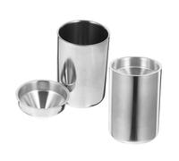 TINEASUR 2pcs Vintage Stainless Steel Car Ashtray with Lid Portable Auto Ashtray for Vehicle Office Design Anti-splash Holder for Women Men Elegant Easy to Clean