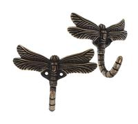 TINEASUR 2pcs Vintage Style Dragonfly Wall Hooks Zinc Alloy Decorative Butterfly Coat Hooks for Bathroom Door Hanging Clothes Hats Multipurpose Farmhouse Home Decor