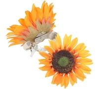 TINEASUR 2Pcs Voile Curtain Holdbacks Sunflower Curtain Clips Decorative with Strong Clamping Force and Compact Metal and Silk Fabric Design for Bedroom and Living Room