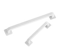 TINEASUR 2pcs Wall-Mounted Towel Rack Set Removable Hooks White Bathroom Towel Bars for Bath and Kitchen