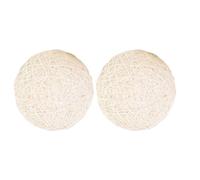 TINEASUR 2pcs White Paper Woven Sphere Ceiling Light Shades, Lightweight Round Globe Lamp Covers, Chic Boho Style Decorative Shade Replacement for Bedside and Dining Area Fixtures