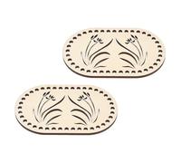 TINEASUR 2pcs Wooden Basket Base for DIY Craft Projects, Elliptical-Shaped with Pre-drilled Sewing Holes, Wear Resistant Wood Material, for Beginners and Quilters