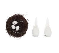 TINEASUR 2sets Simulated Birds Nest Decoration Eggs for Garden Home Photography Realistic Faux Bird Nest for Christmas Weddings and Kindergarten Decor Sturdy Lifelike Ornaments