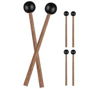 TINEASUR 3 Pairs Tongue Drum Sticks Lightweight Practice Percussion Mallets for Xylophone Marimba and Hand Drums Black Rubber Head Musical Instrument Accessories