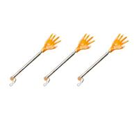 TINEASUR 3 Pcs Extendable Back Scratcher with Telescoping Stainless Steel Handle and Hand-Shaped Scratchers for Long Reach and Relief of Body Itch, Suitable for People