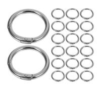 TINEASUR 30pcs Metal Spring O Ring Clips for Handbag Hardware with Sturdy Metal Build and Open Ring Convenience, 1 Inch Round Snap Buckle Clasps for Crafting and DIY Projects