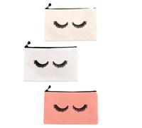 TINEASUR 3pcs Canvas Toiletry Bag Set with Sturdy Zipper Closure, Multipurpose Makeup Organizer for Travel and Daily Use, Assorted Colour with Unique and Creative Design