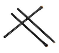 TINEASUR 3pcs Cosmetic Brush Set Black Synthetic Material Makeup Tools Suitable for Ordinary Use Safe to Use for Eye Makeup Application