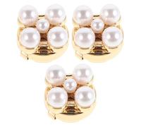 TINEASUR 3pcs Elegant Golden Alloy Button Cuff Links for Women, Detachable Pearl Button Covers to Revitalize Old Clothes, for Business and Work Shirts and Dresses