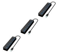 TINEASUR 3pcs Port Usb Hub Individual off and Led Indicators High-speed Usb Splitter Adapter for Laptops Desktops and More Extra Ports for Efficient Data Transfer